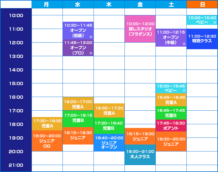 週間スケジュール